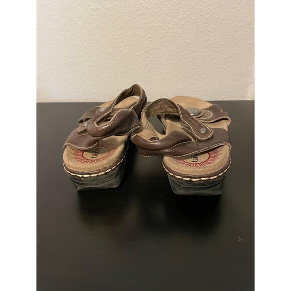 Taos Escape Sandals Womens Size 8 Brown Leather Slingback Comfort Strappy Boho - Picture 3 of 6